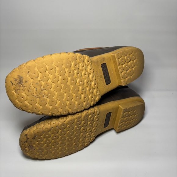 LL Bean Boots Womens 9M Duck Bean Lace Up Classic Rain Work Leather Brown - Picture 7 of 9